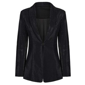 I AM GIA MARIAH DIAMANTE BLACK GLITTER BLAZER